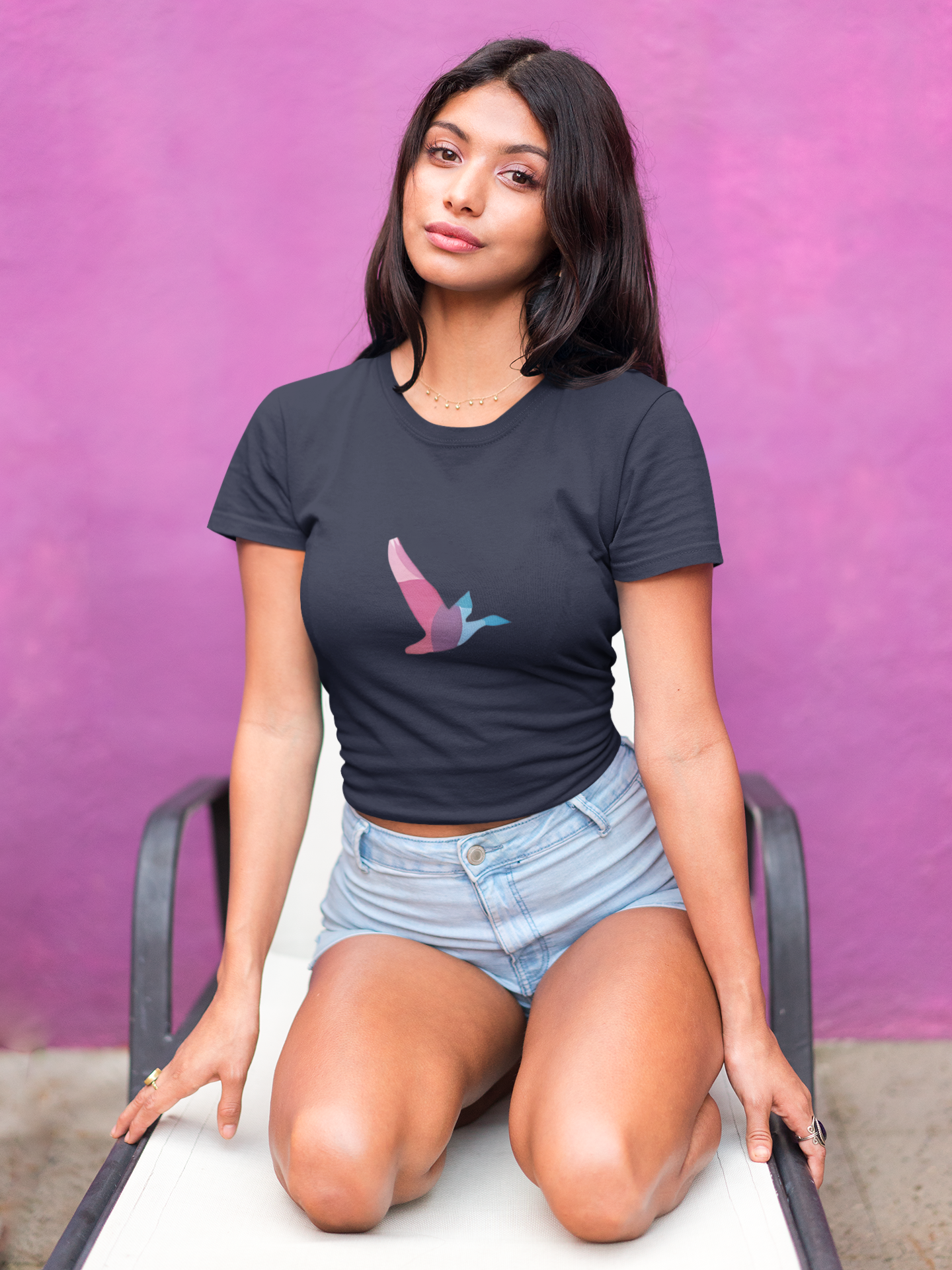 Abstract Bird Crop Top