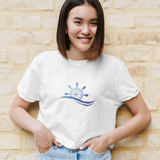 Nautical Wave Crop Top