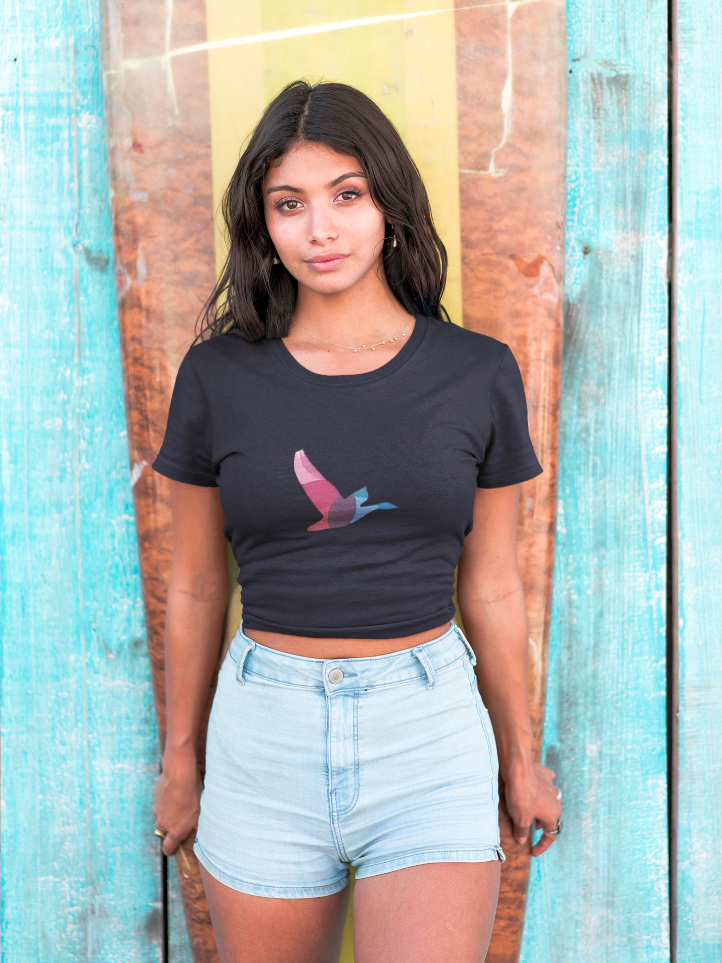 Abstract Bird Crop Top